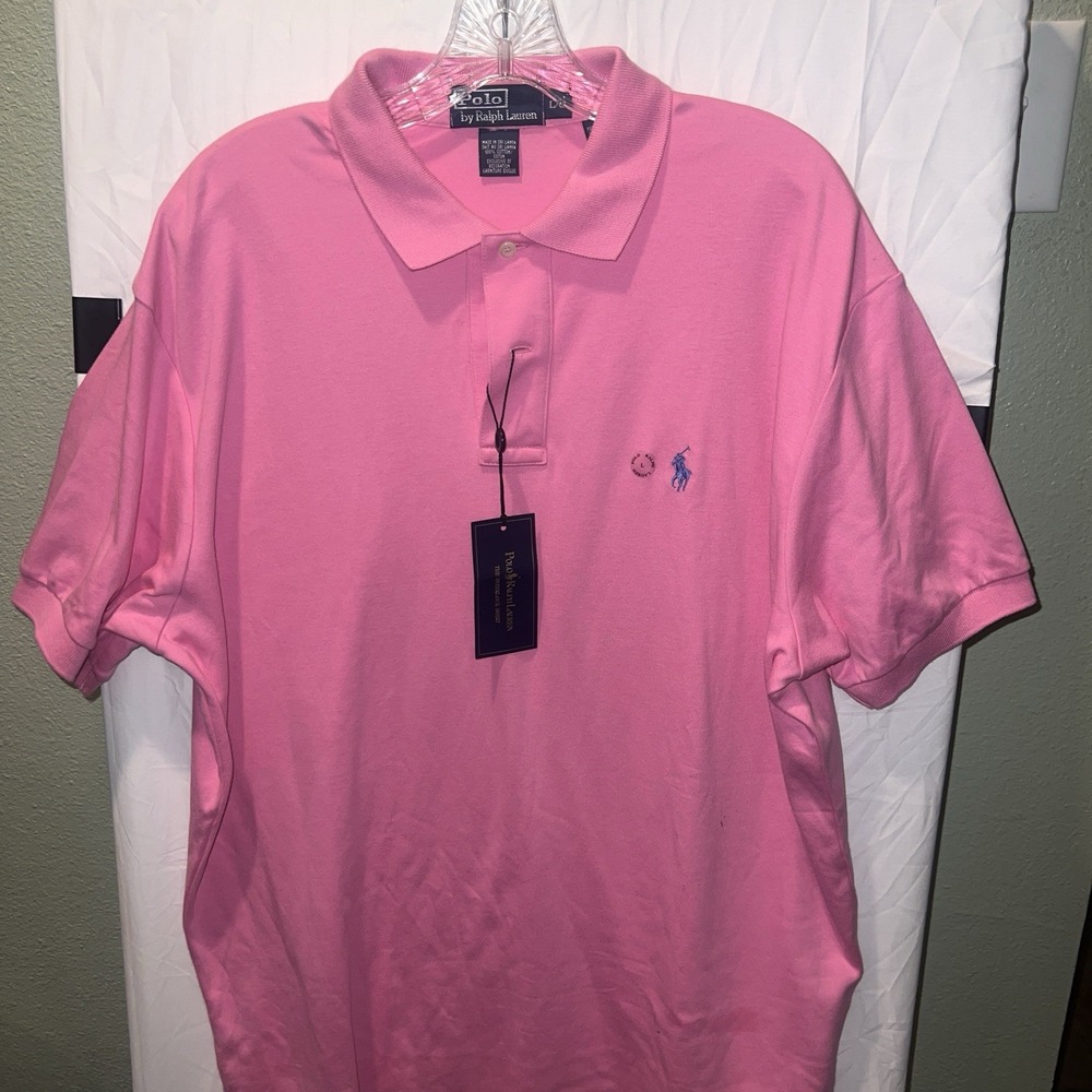 Polo Ralph Lauren The Interlock Shirt Mens L Pink 100% Cotton Polo NWT